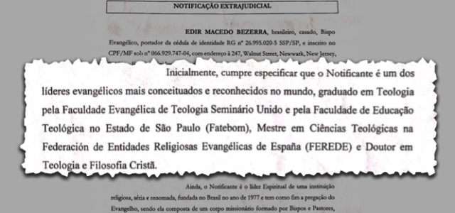 As vigarices acadêmicas do bispo Edir Macedo